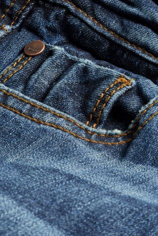 Denim Mid Blue Skinny Distress Jeans (3-16yrs)